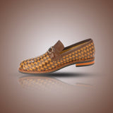 Handmade Chestnut HZ Woven Loafers