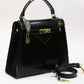 Handmade HZ Bola Black Shiny Ladies Bag