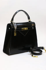 Handmade HZ Bola Black Shiny Ladies Bag