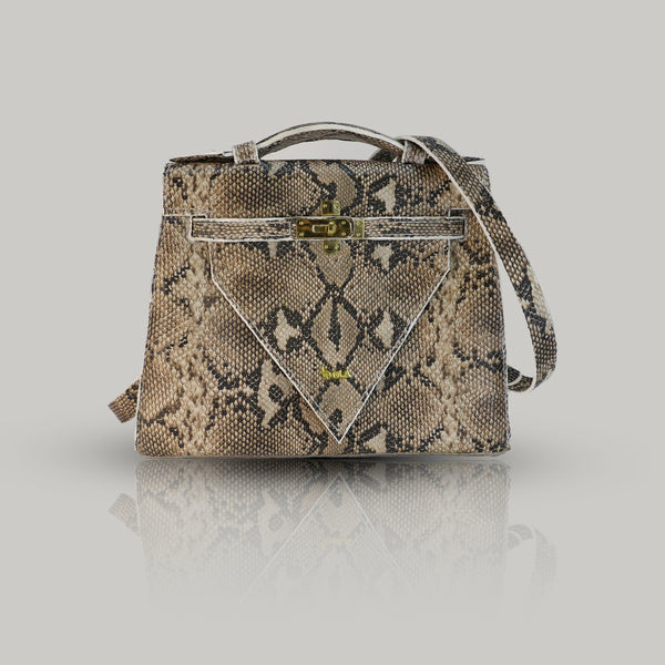 Handmade HZ Yellowish Snake Printed Boly Bag