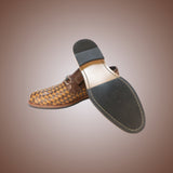 Handmade Chestnut HZ Woven Loafers