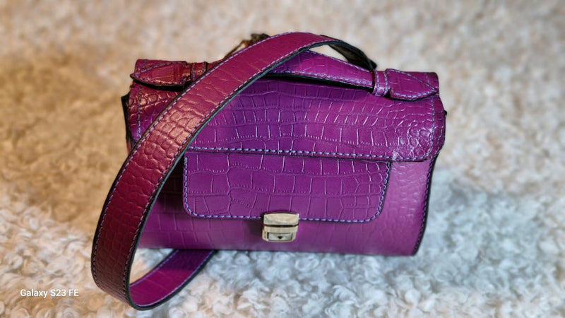 Handmade Pink Croc Ladies Bag