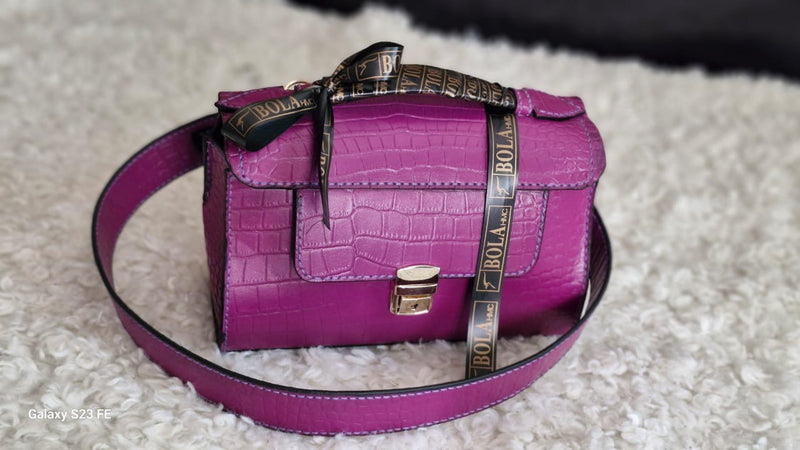 Handmade Pink Croc Ladies Bag