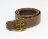 Handmade Chestnut Crazy Horse Leather Belt