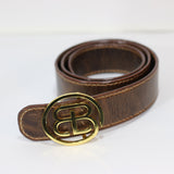 Handmade Chestnut Crazy Horse Leather Belt