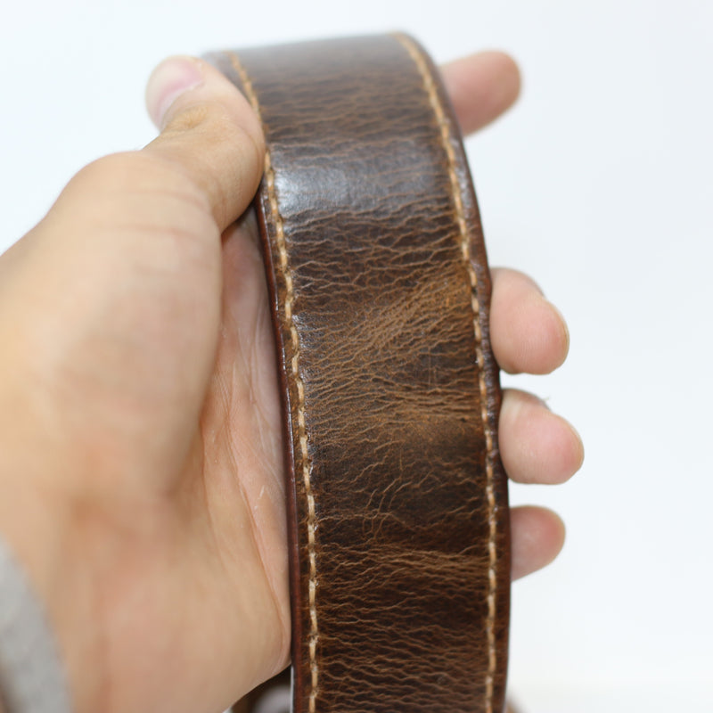 Handmade Chestnut Crazy Horse Leather Belt