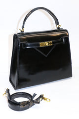 Handmade HZ Bola Black Shiny Ladies Bag