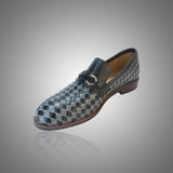 Handmade HZ Woven Loafers Silver Shoes