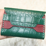 Lomya Hand Made Green Croc Card Holder