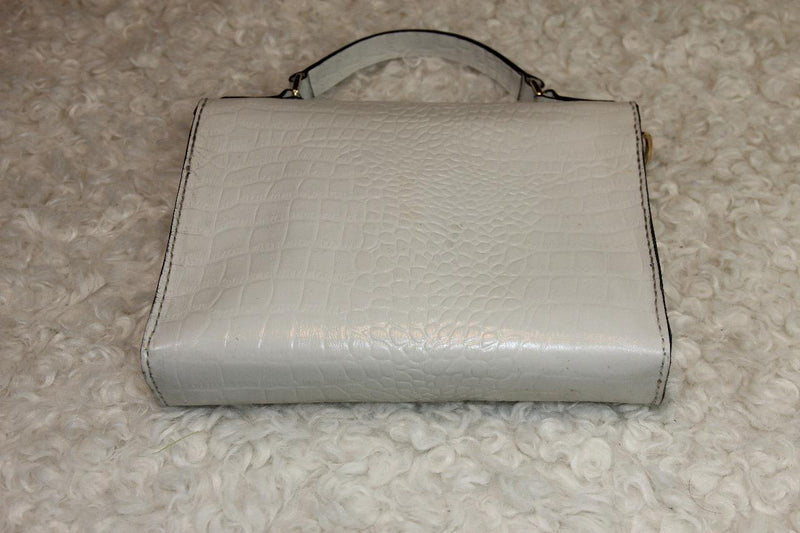 Women's White Croc Leather Bag