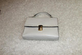 Women's White Croc Leather Bag