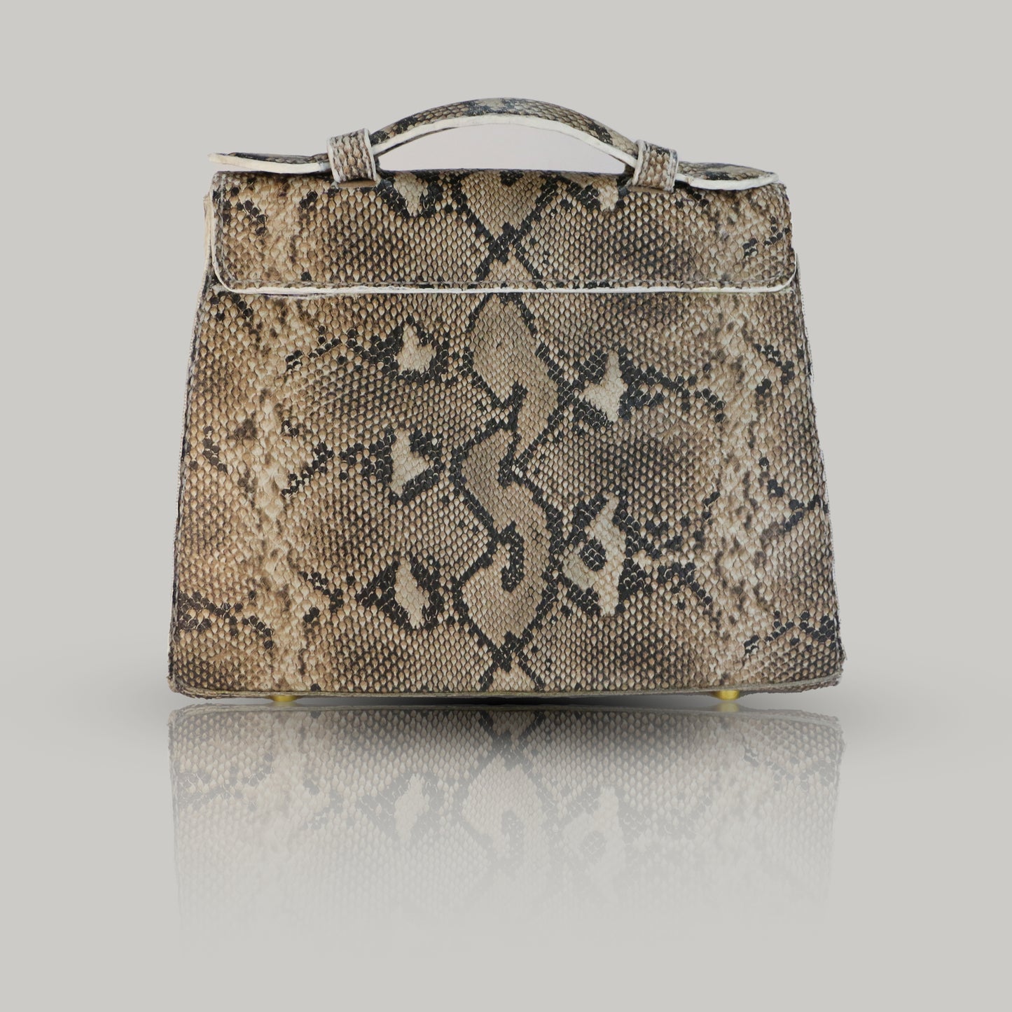 Handmade HZ Yellowish Snake Printed Boly Bag